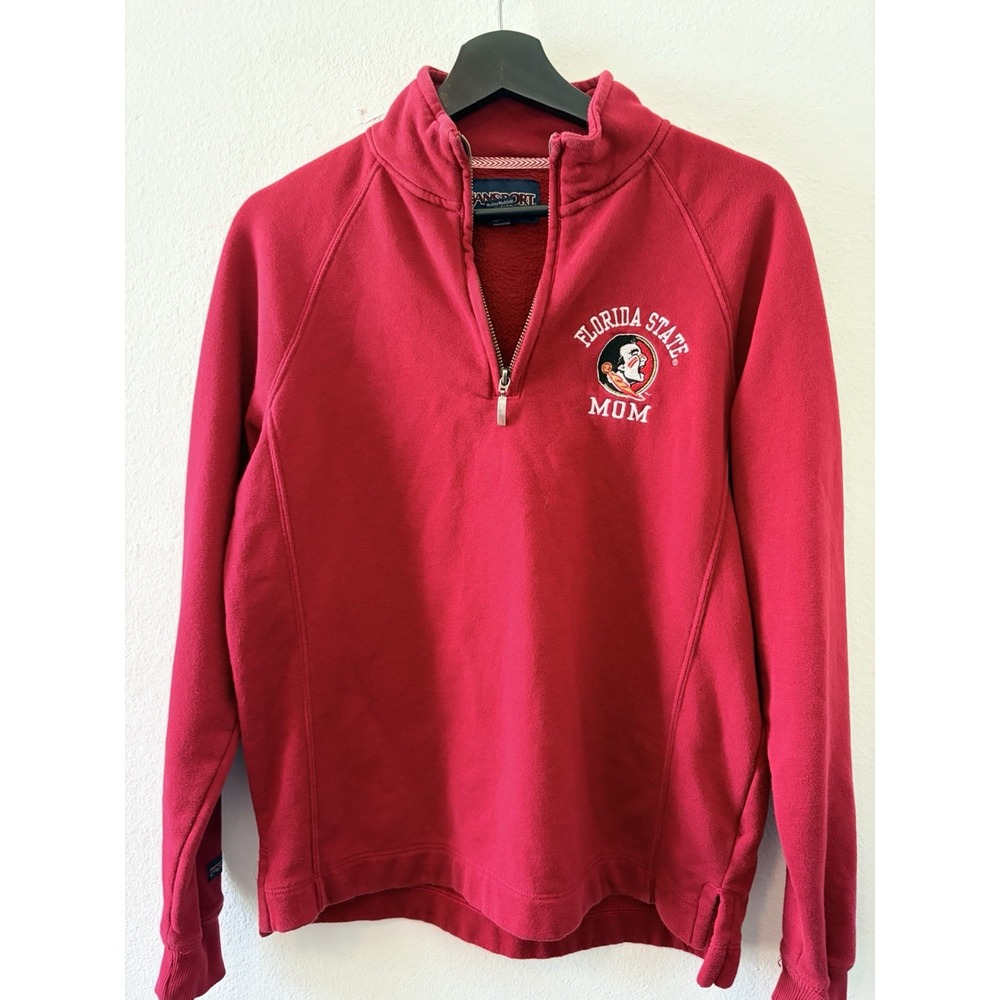 JanSport FSU Seminoles Mom 1/4 Zip Sweatshirt Red Women's Size Large